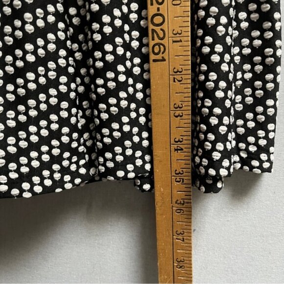 Laura Petite Elegant Black and White Polka Dot Dress Sz 8P - Picture 6 of 8